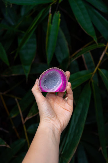 Pink Agate Cave with Druzy